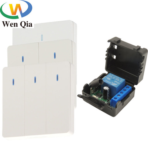 433 MHz rf wireless Remote Control DC 12V 10A 1CH Relay Receiver and Wall Panel for Electric Door/Light/Lamp/Bulb/Smart Home ► Photo 1/6