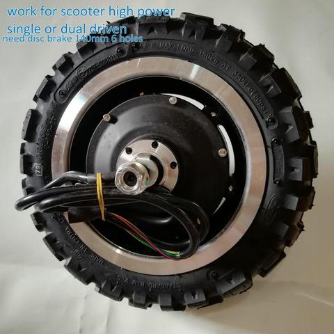 10inch 11inch 60v3000w motor with tyre 45H 1600w 60H 3000W BRUSHLESS GEARLESS HUB MOTOR for electric scooter bicycle tricycle ► Photo 1/6