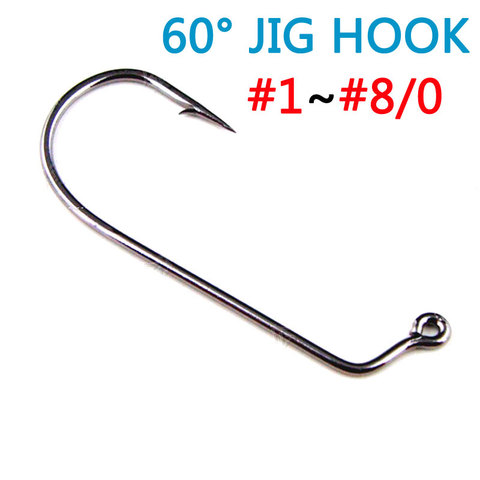 [100PCS] Hight Carbon Steel 60 Degree Jig Hook Fishing Hooks 32786 Size #1 #1/0 #2/0 #3/0 #4/0 #5/0 #6/0 #7/0 #8/0 ► Photo 1/3