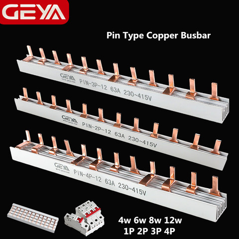 GEYA PIN TYPE Copper Busbar for Distribution Box Circuit breaker MCB 63A Connector Busbar Connection ► Photo 1/6