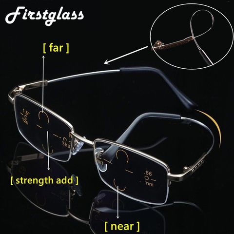 High Quality Metal Titanium Bifocal Multifocal Reading Glasses Anti Blue Light Magnifying Presbyopia Men Women 1.0 1.5 2.5 ► Photo 1/6