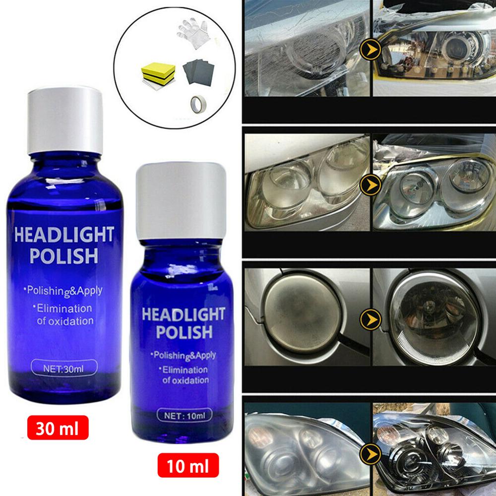 10/30ML Car Headlight Polishing Tools Kit Car Lens Headlamp Restorer Liquid  Polish Cleaning Kit