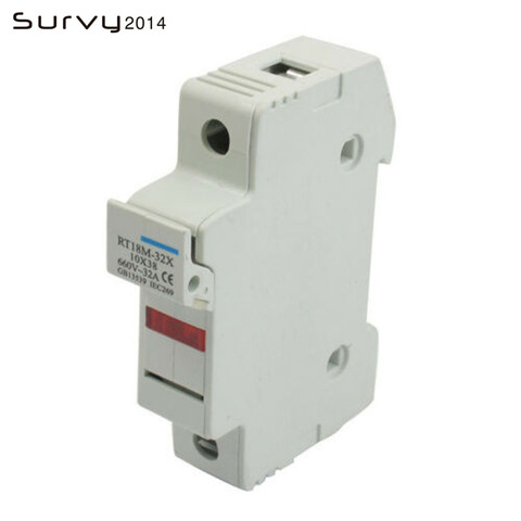 1 PCS Rt18-32x Ac 380v 32a 1 Pole 10x38mm Din Rail Mount Fuse Holder Base gray white Electronic Component ► Photo 1/1