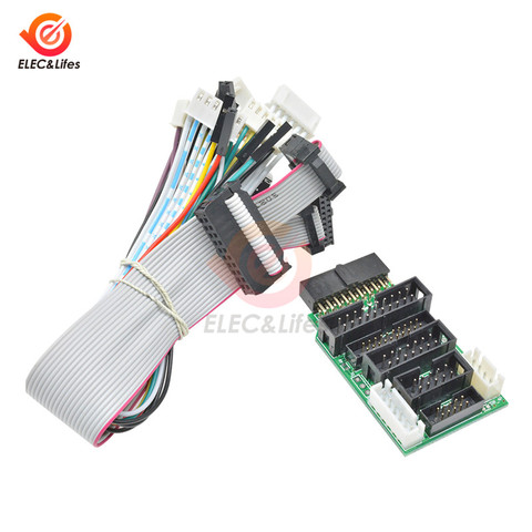 Emulator V8 JTAG Adapter Converter for J-Link with 8PCS Grey Flat Ribbon Data Cable 4 Pin 6 Pin 10 Pin 20 Pin Dupont Wire ► Photo 1/6