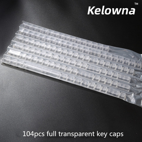 104pcs/pack Full Transparent Key Cap ABS Backlit Keycap For Mechanical Keyboard With ANSI Layout OEM Profile No Printed Key Caps ► Photo 1/4