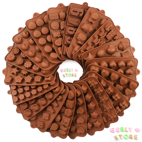 New Silicone Chocolate Mold 29 Shapes Chocolate baking Tools Non-stick Silicone cake mold Jelly and Candy Mold 3D mold DIY best ► Photo 1/6