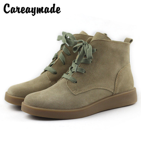 Careaymade-spring,Genuine leather shoes,Pure handmade ankle boot,The retro art mori girl shoes,Fashion retro Japane boots,2color ► Photo 1/6