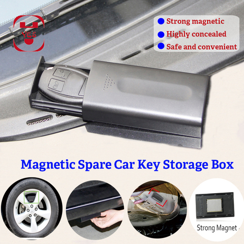 Strong Magnetic Car Key Safe Box Portable Key Lock Holder Box Magnet Outdoor Stash For Home Office Car Truck Caravan Secret Box ► Photo 1/5