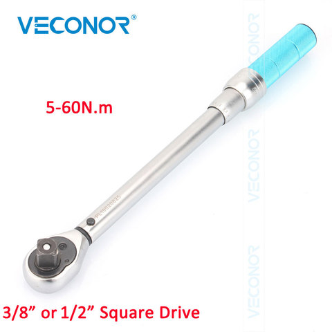 5-60N.m 1/2 &3/8 Inch 12.5mm&10mm Square Drive Preset Adjustable Torque Wrench Spanner Tool ► Photo 1/6