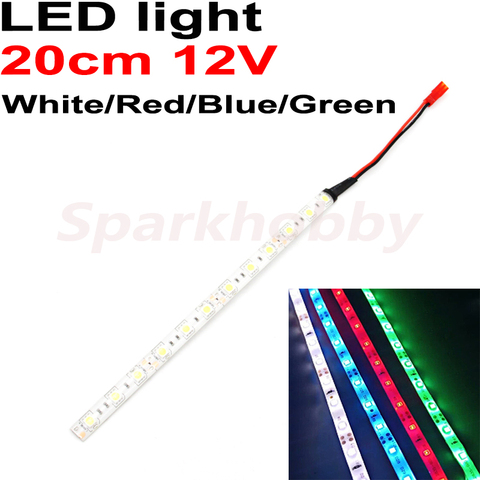 1PC 20cm 12V LED Strip Light With JST plug Connector Blue/White/Red/Green 3S LED Night Lights for RC Quadcopter DIY ACCS parts ► Photo 1/6