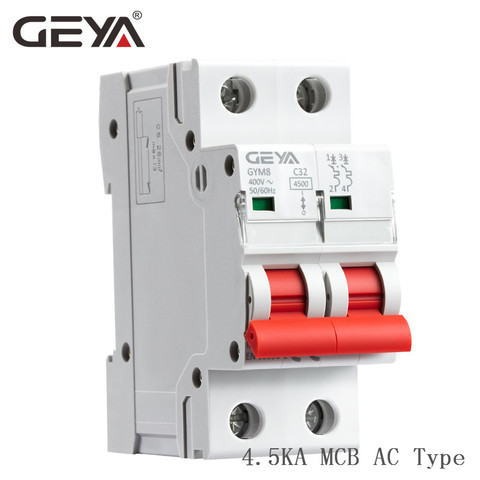 GEYA Double Pole Din Rail MCB 4.5KA Miniature Circuit Breakers 63A AC Type with CE CB SEMKO Certificate ► Photo 1/6