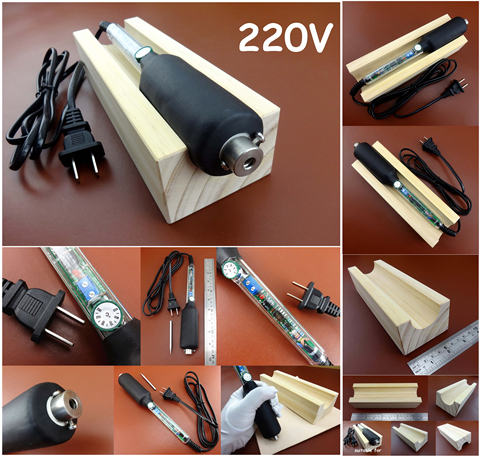220V 60W Leather Crafts Electric Edging & Creasing Solder Iron Wooden Rest Stand Tool Set Edger Creaser Groover Skiver Beveler ► Photo 1/4