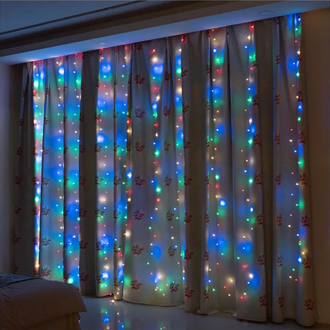 LED Curtain Decorations Light 3M USB Fairy Lights Remote Control Window Curtain String Lights Weding Christmas Decorations Light ► Photo 1/6