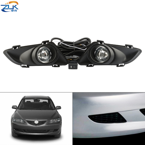 ZUK For Mazda 6 For Atenza GG 2003-2005 Car Additional Upgrade Front Bumper Fog Lamp Set With Wire Switch Halogen Bulb ► Photo 1/6