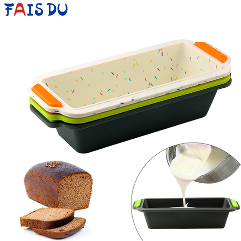 Rectangular Silicone Bread Pan Mold Toast Bread Mold Cake Tray Long Square Cake Mould Bakeware Non-stick Baking Tools ► Photo 1/6