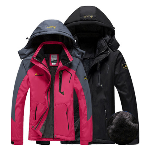 Women Men Winter Waterproof Fish Hood Autumn Spring Thermal Warm Plus Size Trek Hike Camp Ski Climb Fur Outdoor Jackets Coat ► Photo 1/6