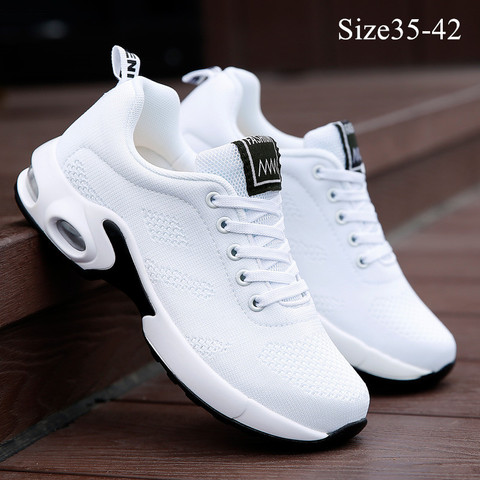 Women's Fashion Air Cushion Sports Running Flat Soft Bottom Sneaker Mesh Breathable Casual Shoes ► Photo 1/6