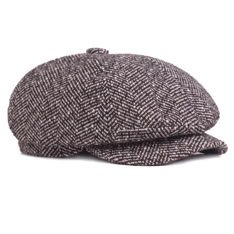 New Tweed Gatsby Newsboy Cap for Men Autumn Winter Hat Golf Driving Flat Cabbier Flat Berets Peaky Blinders Bone Hat Unisex ► Photo 1/6