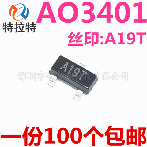 50Pcs/Lot Ao3401 A19t P Channel MOS Field Effect Transistor SOT-23 New Triode ► Photo 1/1