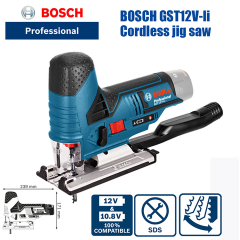 BOSCH GST12V-LI 12V Cordless Jig Saw Woodworking Cutting Machine Handheld Woodworking Electric Saw, SDS Quick Change System ► Photo 1/5