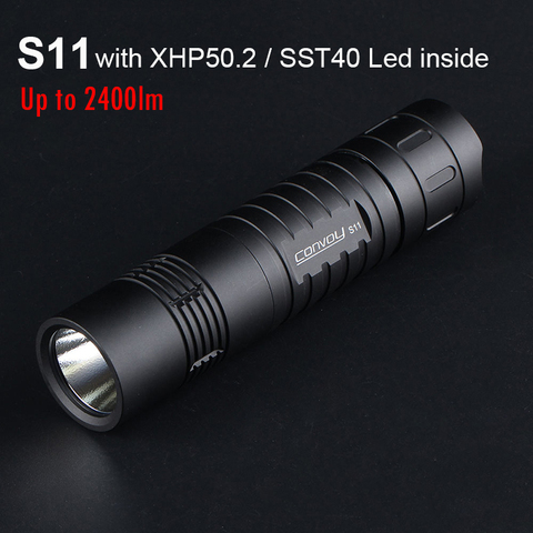 Convoy S11 with SST40/XHP50.2 LED Flashlight Portable Tactical Torch Flash Light 26650 18650 Linterna Police Camping Work Light ► Photo 1/6