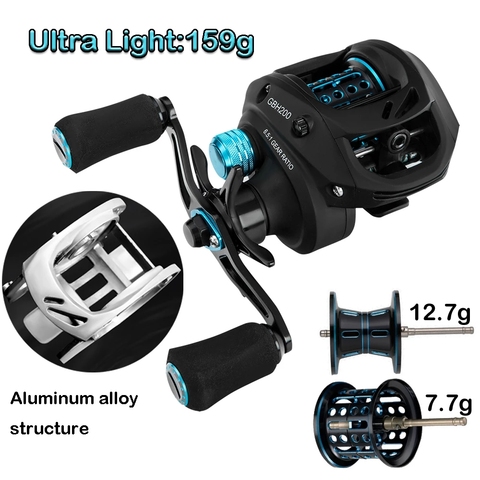 Hot sale!GBC200 152g UltraLight Carbon Fiber BFS Baitcasting Fishing Reel Octopus reel Double Spool Fishing Bait Casting Reel ► Photo 1/6