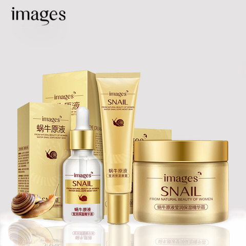 3PCS/lot IMAGES Snail Face Skin Care Set Day Cream/ Essence/ Eye Cream Anti Aging Repair Whitening Nursing Anti Dry Facial Set ► Photo 1/1