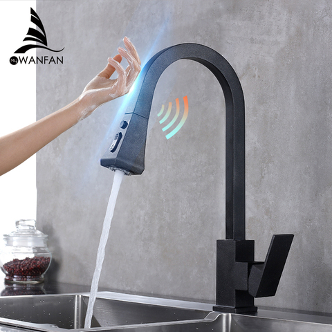 Pull Out Sensor Kitchen Faucet Black Sensitive Touch Control Faucet Mixer For Kitchen Touch Sensor Kitchen Mixer Tap ► Photo 1/6