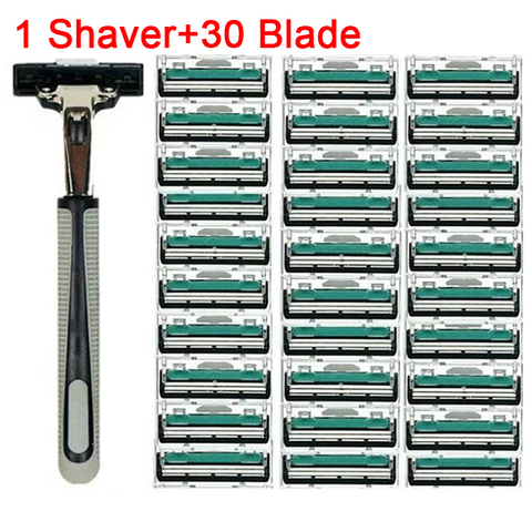2 Layers 30pcs Shaving Machine Safety Razor Blades Manual Shaving Face Care Beard Hair Remover ► Photo 1/5