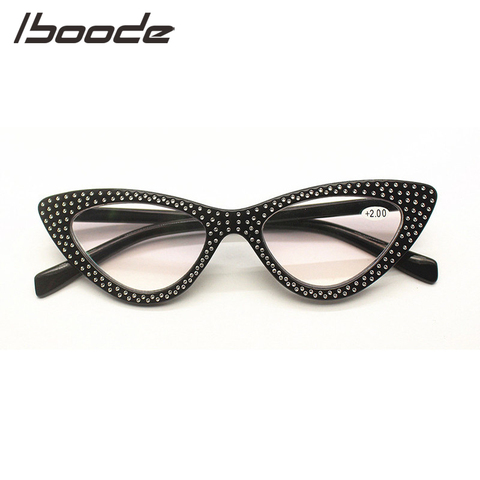 IBOODE Cat Eye Reading Glasses Women Men Presbyopic Eyeglasses Female Male Hyperopia Eyewear Fashion Spectacles With Rhinestone ► Photo 1/6