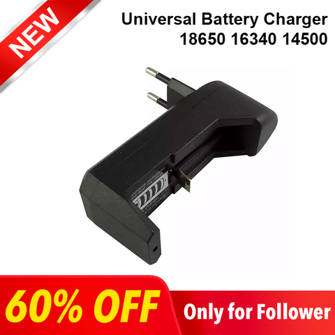 Deligreen Universal  18650 Battery Charger Li ion Rechargeable Smart Charger for 14500 ,16340 Batteries 1pcs  US EU PLUG ► Photo 1/6