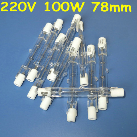 10Pcs HALOGEN LIGHT BULB 220-240V 100W 100 WATT J TYPE T3 78mm (R7s) Halogen Bulbs ► Photo 1/4