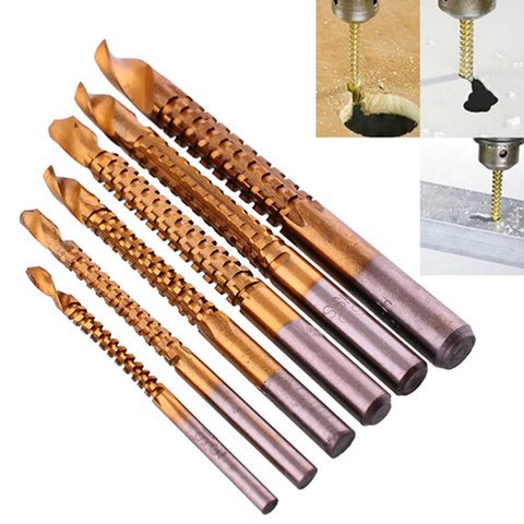 Twist Drill Bit Power Tool Drill High Speed Steel Twist Sawtooth Drill Wood Cutter 3mm/4mm/5mm/6mm/6.5mm/8mm 6pcs ► Photo 1/6