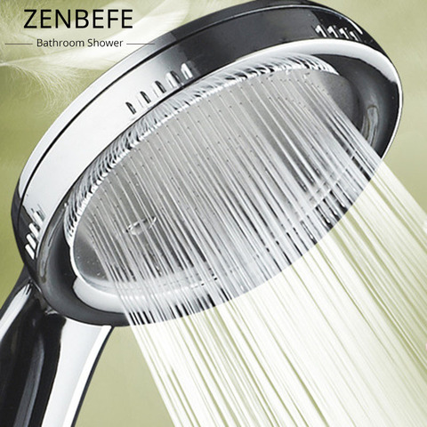 ZENBEFE 1PC Pressurized Nozzle Shower Head ABS Bathroom Accessories High Pressure Water Saving Rainfall Chrome Shower Head ► Photo 1/6