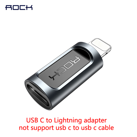 Rock For usb c to Lightning adapter charger for iPhone xs max xr 8 7 6s plus 5s 11 ipad pro fast charging converter micro type c ► Photo 1/6