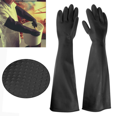 Rubber PPE Latex Gauntlets Long Gloves Anti Chemical Industrial Gauntlet 60CM ► Photo 1/5