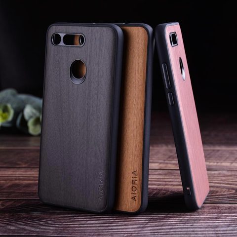 Wood Like case for Huawei Honor View 20 10 soft TPU silicone&Hard PC&wood PU leather skin covers coque fundas for Honor View 10 ► Photo 1/6