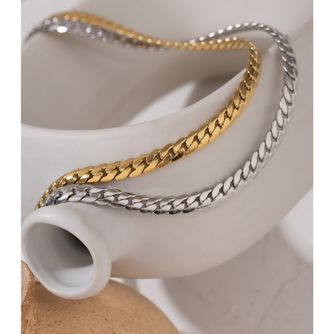 Yhpup 2022 Statement Snake Chain Choker Necklace Stainless Steel Metal Texture Collar Necklace Jewelry бижутерия для женщин New ► Photo 1/6