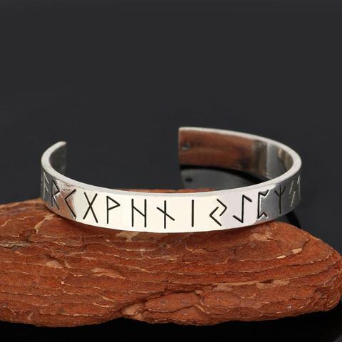 Vintage Antique Cooper 24 Runes Cuff Bangles Femme Adjustable Bracelets Men Women Trinity Viking Amulet Pulseras Lucky Jewelry ► Photo 1/6