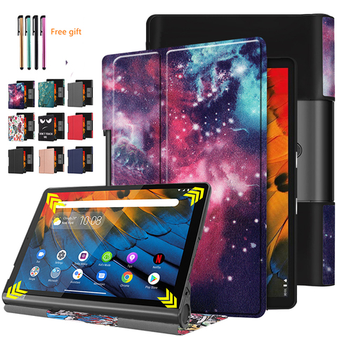 High Quality Case For Lenovo Yoga Smart Tab 10.1 YT-X705F Printed Folding Smart Cover For Lenovo Yoga Tab 5 YT-X705 Case+ pencil ► Photo 1/6