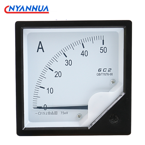 Pointer type DC Amper Meter Analog Panel Ammeter AMP Current Meter Accuracy 1.5 Square 80mm x 80mm 6C2 -A ► Photo 1/6