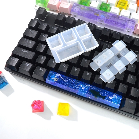 DIY Keyboard Epoxy Resin Mold Computer PC Gamer Pet Paw Keycaps Silicone Molds Compatible with Cherry MX Mechanical Gaming Mould ► Photo 1/6