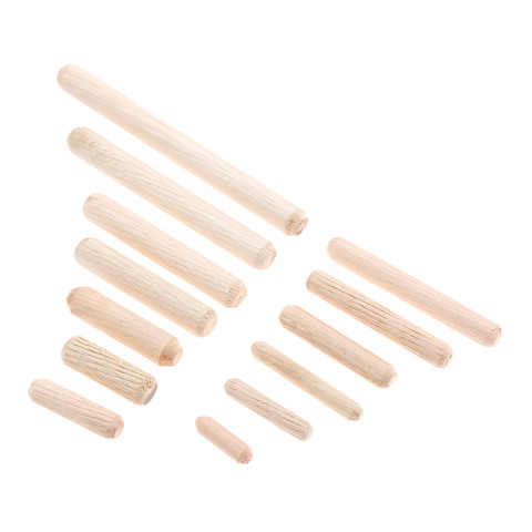 50pcs-200 Pcs Wooden Dowel Cabinet Drawer Round Fluted Wood Craft Dowel Pins Rods Set Furniture Fitting M6/M8/M10 x 20mm-100mm ► Photo 1/6