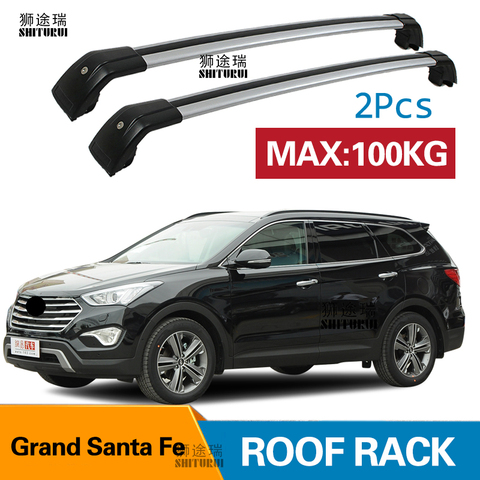 SHITURUI 2Pcs Roof bars For Hyundai  Grand Santa Fe SUV 2013-2022  Aluminum Alloy Side Bars Cross Rails Roof Rack Luggage ► Photo 1/6