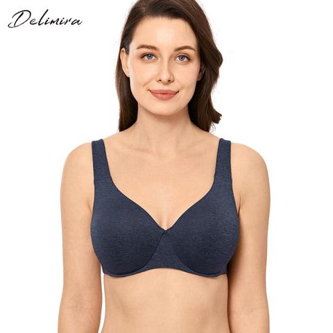 DELIMIRA Women's Seamless Full Coverage Unlined Underwire Plus Size  Minimizer Bra B C D DD E F G - Price history & Review, AliExpress Seller -  DELIMIRA Official Store