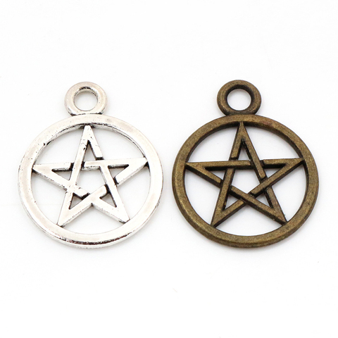 25x20mm 15pcs Antique Silver and Bronze Plated Five-Pointed Star Handmade Charms Pendant:DIY for bracelet necklace ► Photo 1/3