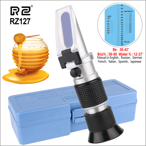 RZ Refractometer Honey Meter Sugar Beekeep Tester Brix 58%-92% Honey Auto Refractometer Handheld Concentration Refractometer ► Photo 1/6