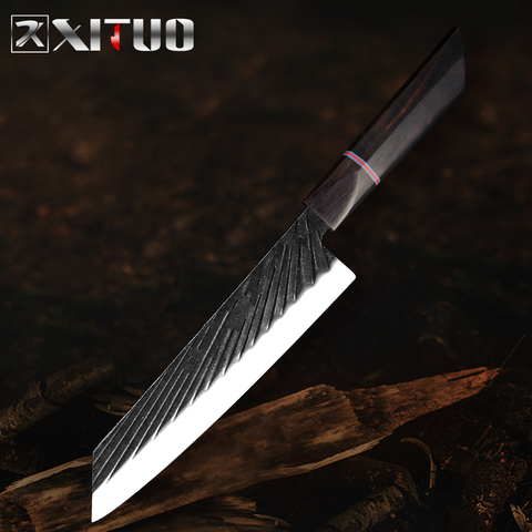 XITUO High Carbon Steel Chef Knife Kiritsuke 440C Steel Hand Forged Anti-stick Cleaver Kitchen Knife Cooking Knife Ebony Handle ► Photo 1/6