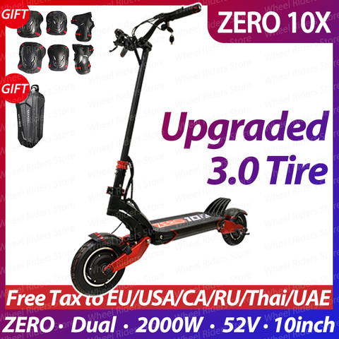 ZERO 10X scooter 10inch dual motor electric scooter 52V 2000W off-road e-scooter 65km/h double drive high speed scooter off road ► Photo 1/6