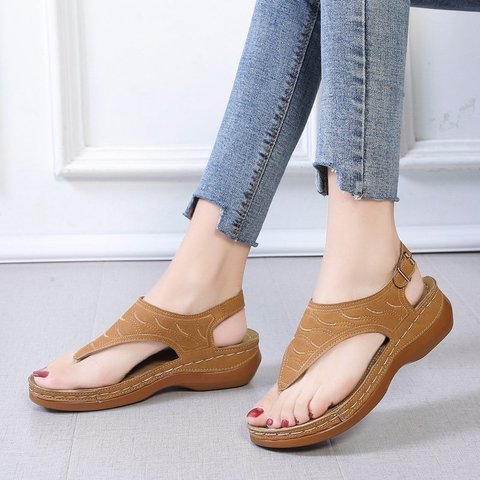 2020 New Women/'s Thongs Clip toe Wedge Platform Kitten Heel shoes Sandals Size